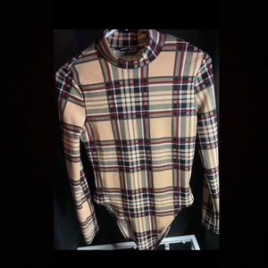 Nude Plaid Bodysuit
